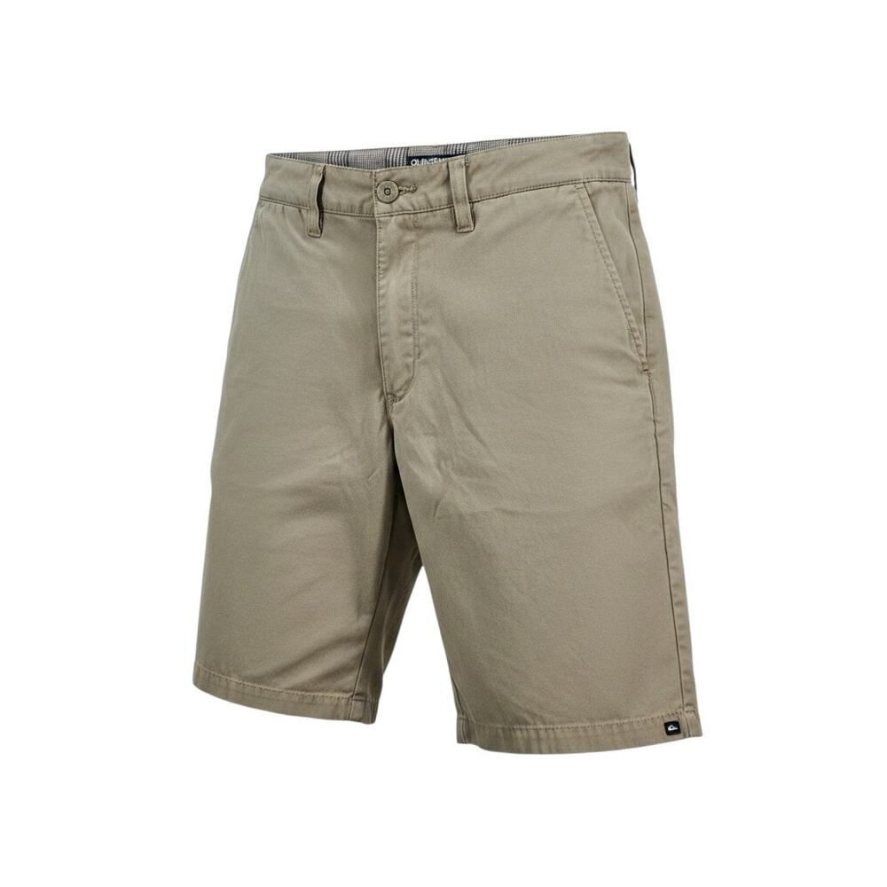 Quiksilver Mens Tan Flat Front Chino Shorts Size 31 Skate Surf Casual